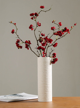 白色花瓶陶瓷花瓶摆件干花插花现代简约文艺客厅白色创意家居装饰