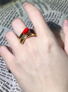 unode50红色火柴头情侣戒指