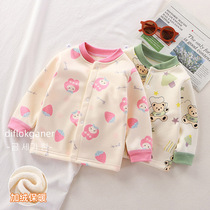 Winter money infant Home Jersey Undershirt Newborn male and female baby Gapped Thickened Warm Underwear single blouse