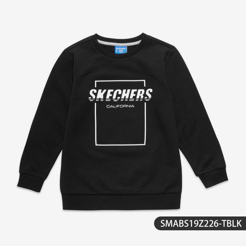 Skechers/斯凯奇儿童正品休闲卫衣绒衫清仓特价SMABS19Z226-TBLK - 图3