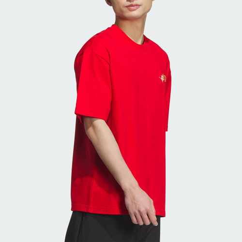 Adidas/阿迪达斯正品夏季男士圆领宽松透气运动短袖T恤JE6105-图0