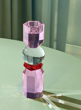 【官方授权】丹麦Reflections Memphis烛台切割水晶玻璃烛台礼物