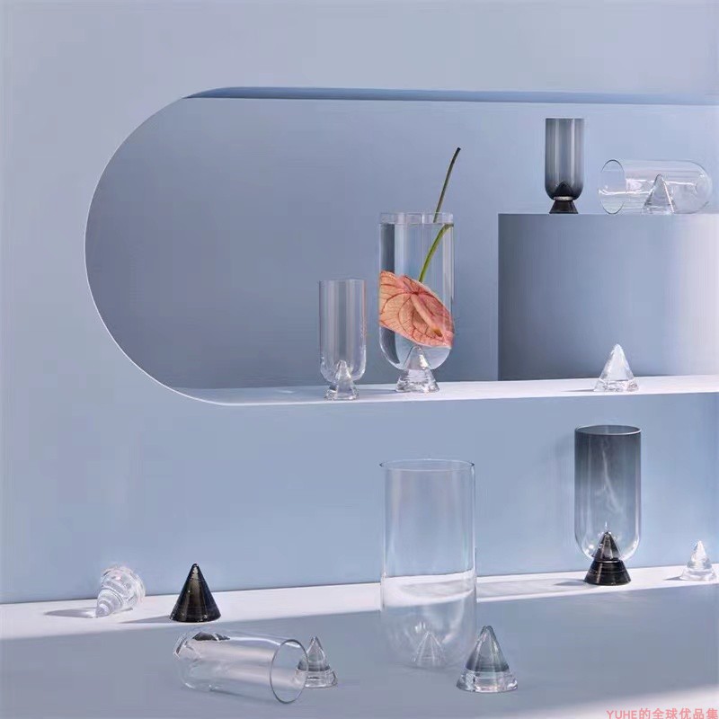 【官方授权】丹麦AYTM花瓶玻璃插花器装饰摆件透明黑多功能花器 - 图2