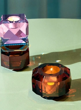 【官方授权】丹麦Reflections Texas Supreme 切割水晶玻璃烛台礼