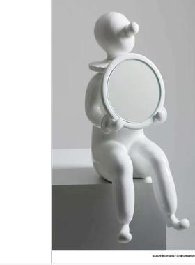 【官方授权】意大利BOSA clown小丑镜桌面玄关台面陶瓷摆件镜子礼