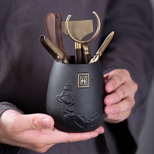 陶瓷茶道六君子组合整套装功夫茶具零配件竹茶叶茶夹子镊子实木质 - 图2