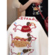 300 pounds plus size women's fat mm embroidered contrasting color T-sleeved summer design new loose slimming top