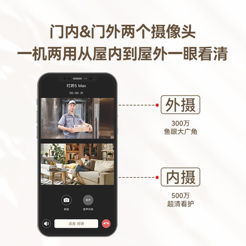 移康智能猫眼防盗门内外双摄像头7英寸可视门铃电子远程监控S1max - 图0