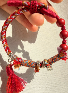 藏式纯手工编织手绳手工制品有烧结痕迹介意者慎拍节日礼物新年礼
