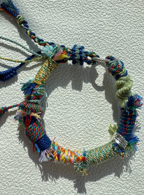 藏式纯手工编织手绳手工制品手搓棉线会员节日礼物一物一拍