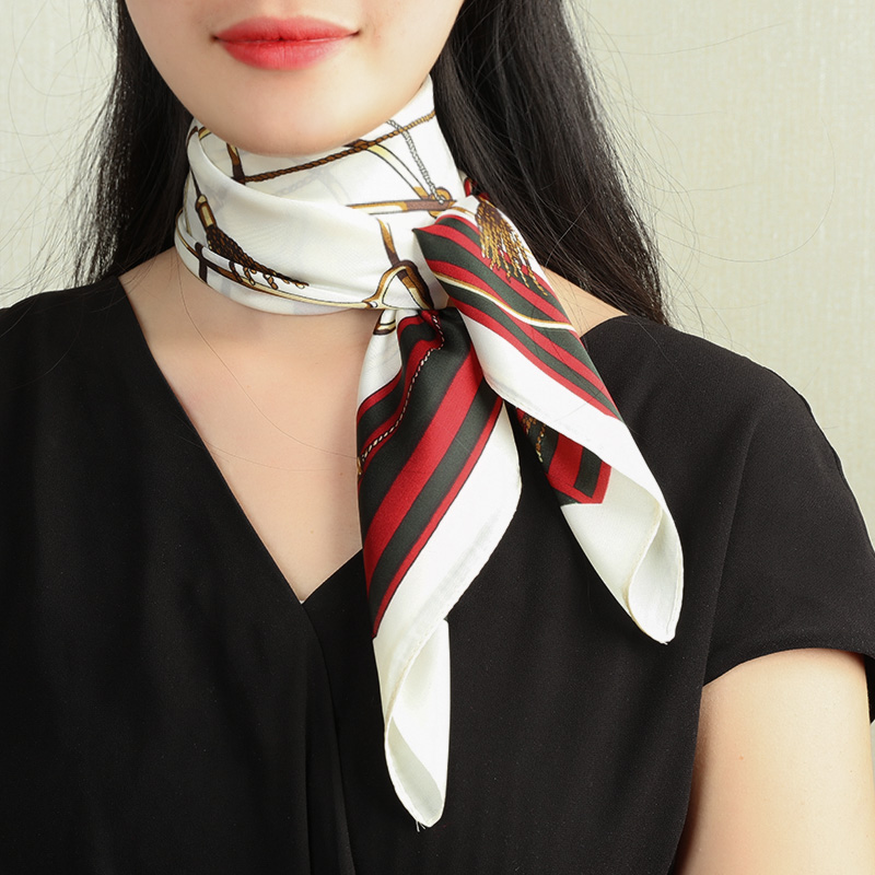 罗兰蒂旗舰店不掉色小方巾桑蚕丝围巾韩国百搭领巾丝巾女春秋薄款气质西装时尚2