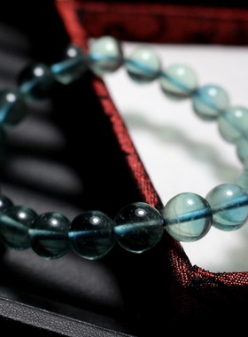 天然绿色萤石手链圆珠手串情绪稳定寓意礼物女饰品 小清新 通透