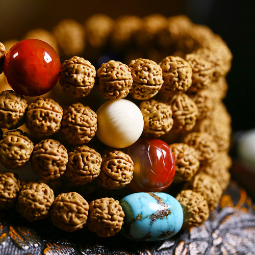 小金刚菩提子手串男女108颗手链福果地藏式佛珠项链天然文玩配饰 - 图1