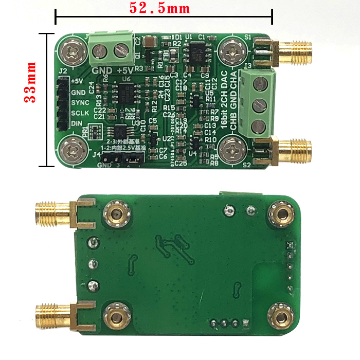 DAC8552模块 高精度16位双路电压输出数模转换器 ±5V可调DAC模块