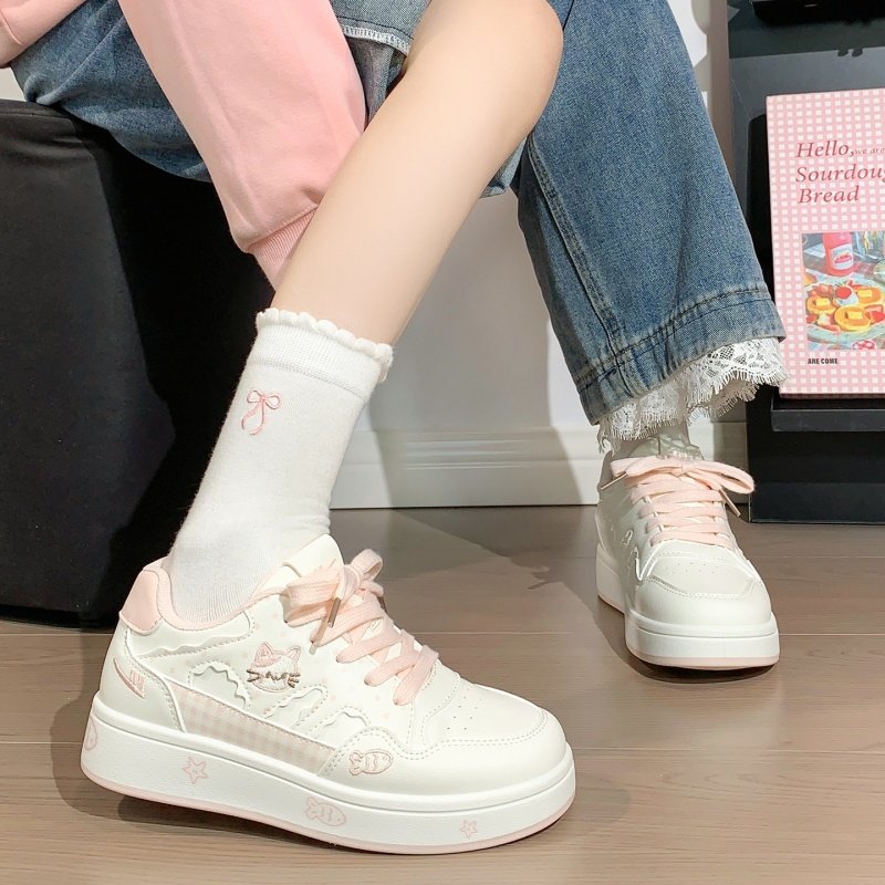 回力2026春季新款韩版休闲鞋猫咪小鱼板鞋女厚底户外校园风小白鞋,淘宝优惠券,粉丝福利购,淘宝优惠卷