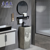 Integrated square column type washbasin Ceramic Art Basin Villa Courtyard outdoor floor Floor Wash Basin Pool