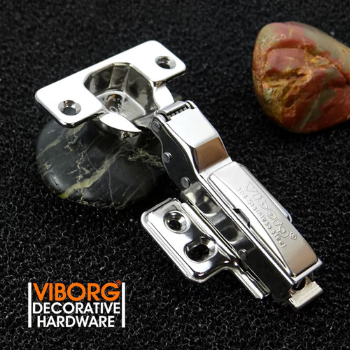 VIBORG 304不锈钢黄铜阻尼铰链静音缓冲自闭液压合页橱柜衣柜门 - 图0