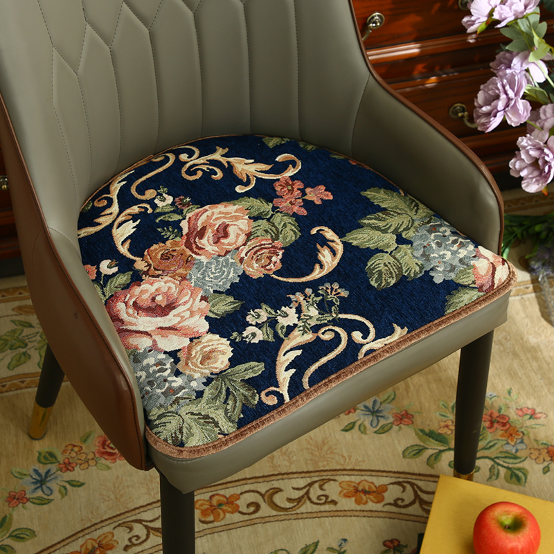 餐椅垫椅子垫马蹄形坐垫夏季美式餐椅座垫凳子套夏天透气中式轻奢