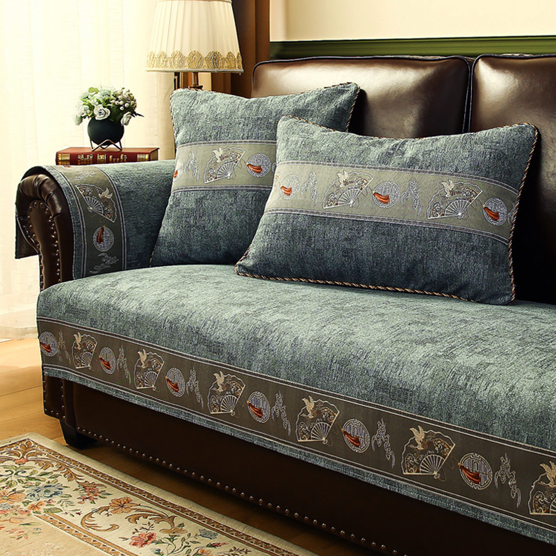北欧轻奢沙发垫新中式防滑沙发套罩四季通用布艺现代简约万能坐垫