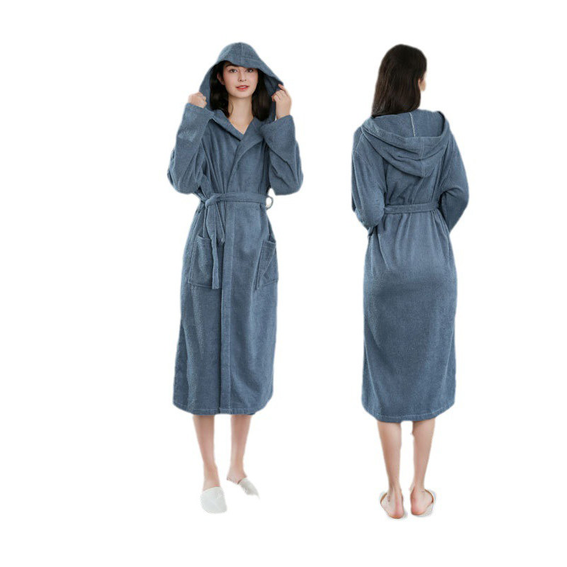 女100%纯棉毛巾料连帽长袖睡袍加长超长吸水速干浴袍全棉纯色睡衣,淘宝优惠券,粉丝福利购,淘宝优惠卷