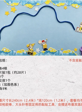 青檬星星人环创教室文化墙贴