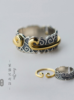 紧箍咒纯银戒指小众设计冷门搞怪大话西游悟空男女情侣款对戒刻字