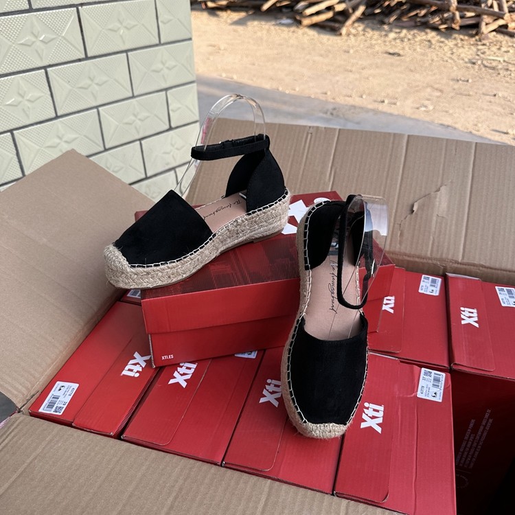 2025外贸原单欧美坡跟一字扣带包头草编麻绳底渔夫鞋凉鞋女夏透气,淘宝优惠券,粉丝福利购,淘宝优惠卷