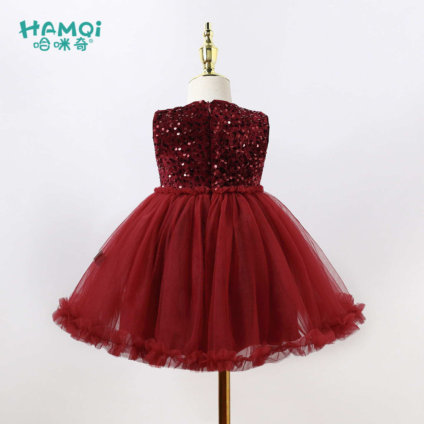 女童夹棉连衣裙秋冬装新款童装洋气网纱公主裙小儿童宝宝裙子红色,淘宝优惠券,粉丝福利购,淘宝优惠卷