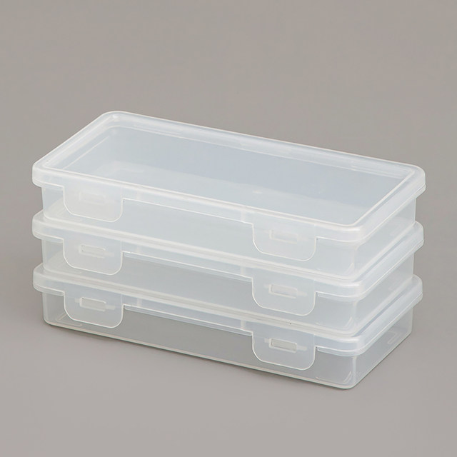 Small storage box Small items on the desktop with lid Transparent box Plastic mini card Debris storage box