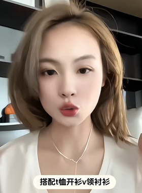 美洋肖顺尧张凌赫同款 自由搭配蛇骨Y字链百搭小众法式简约素链