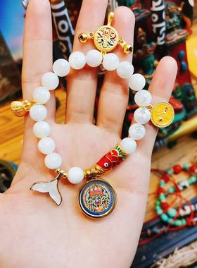 热贡手绘绿度母扎基拉姆唐卡手链