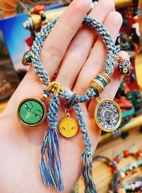 热贡矿物手绘绿度母唐卡藏式手链