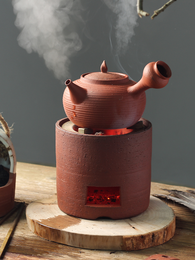 茶具烧水壶煮茶器 家用复古风茶炉 仿古潮汕红泥砂铫壶薄锅仔陶壶 - 图2