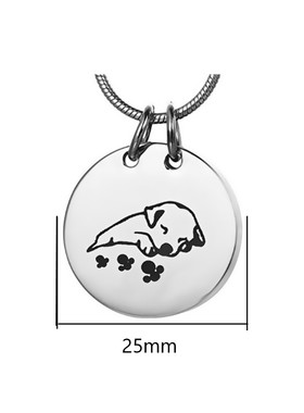 不锈钢圆形可打开装骨灰项链