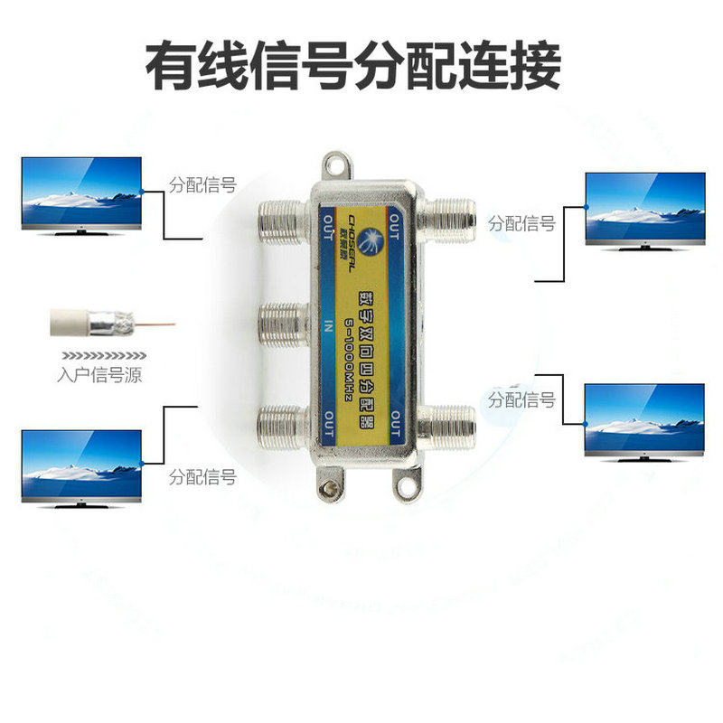 秋叶原有线电视信号分配器分支器分线器一分二闭路一转二1拖2家用 - 图3