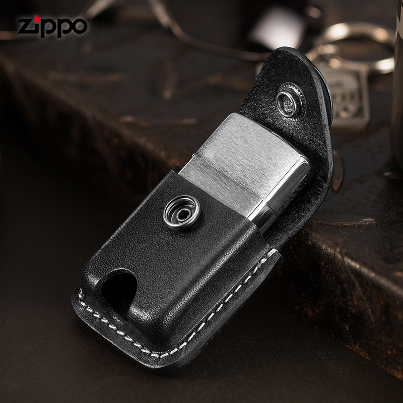 Zippo煤油常规打火机配件徽章皮套钮扣型保护套外壳芝宝zipoo牛皮 - 图2