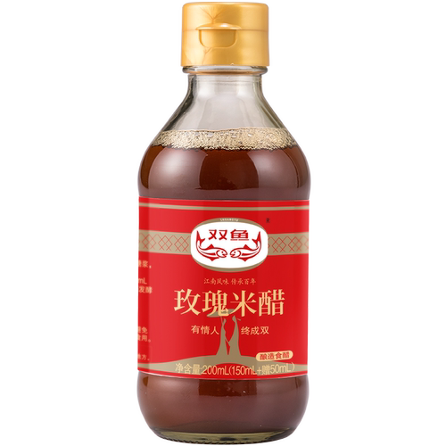 双鱼玫瑰米醋200ml虾蟹醋饺子凉拌醋大闸蟹海鲜调味家用杭州特产 - 图2