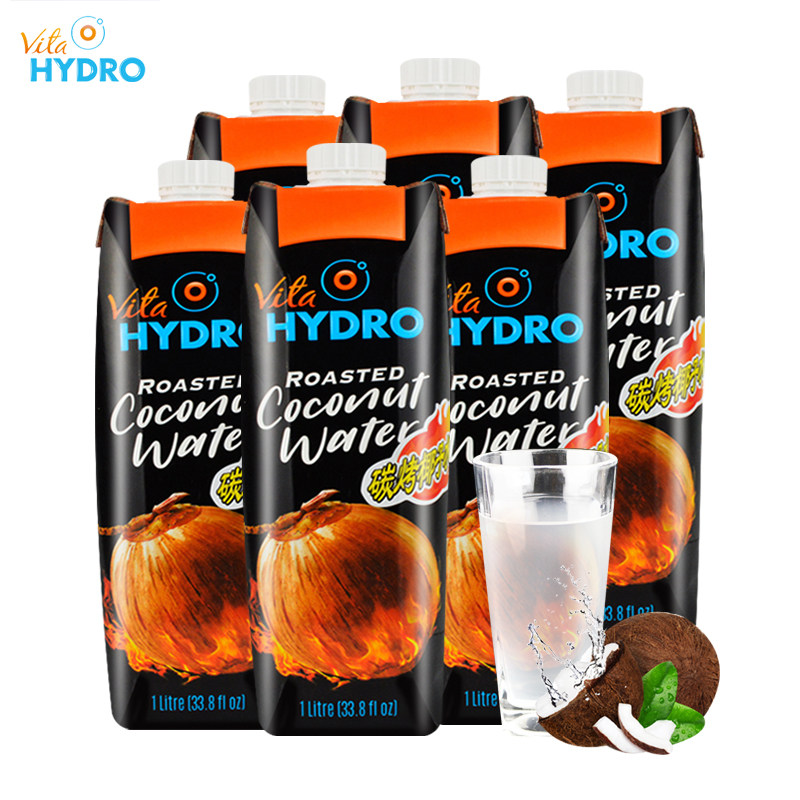 海卓hydro碳烤1l*6瓶越南椰子水 意满强食品纯果蔬汁
