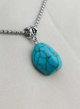 绿松石美人鱼吊坠锁骨链蛇骨链