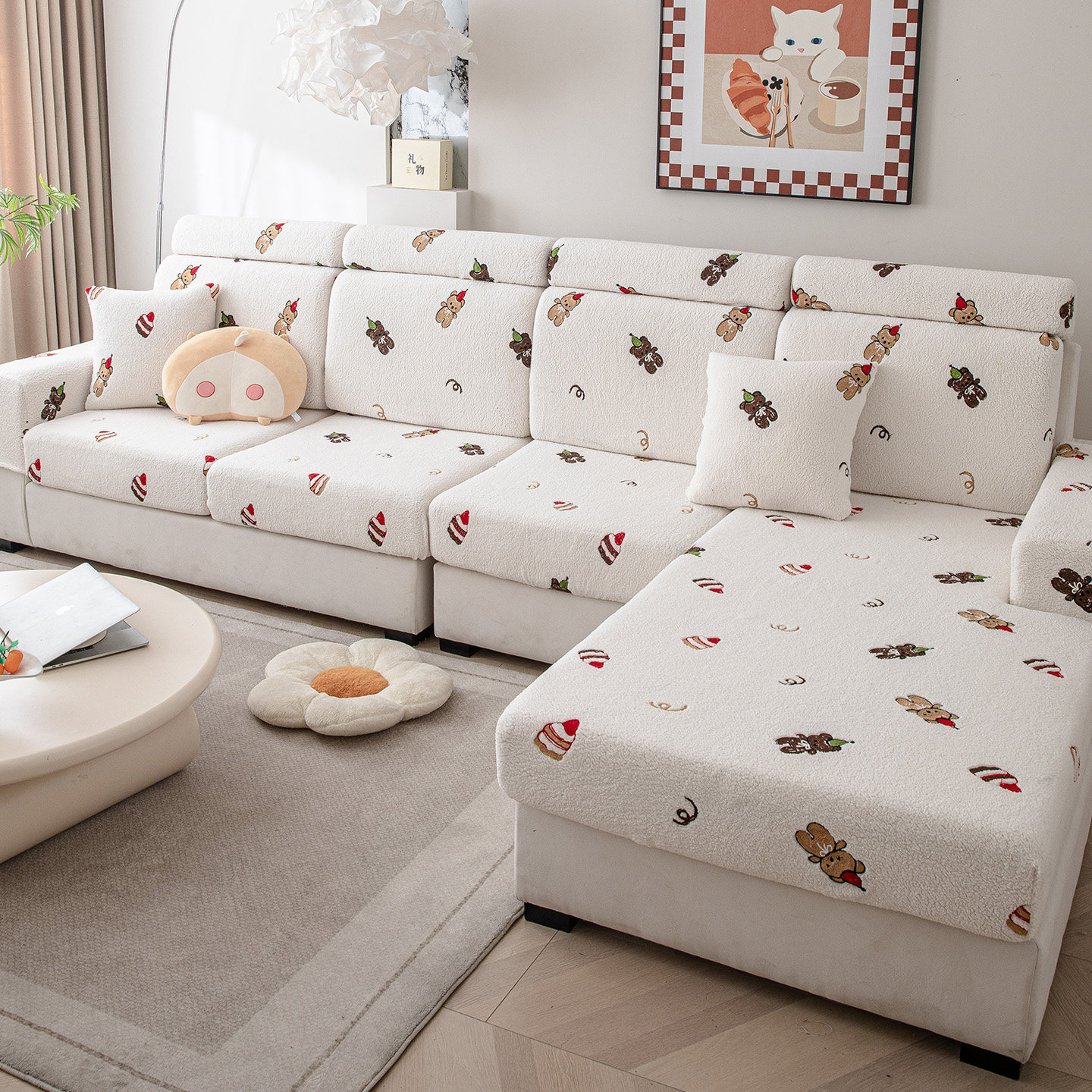 2025秋冬新款沙发套罩全包坐垫子套罩卡通毛绒加厚通用型沙发套笠,淘宝优惠券,粉丝福利购,淘宝优惠卷