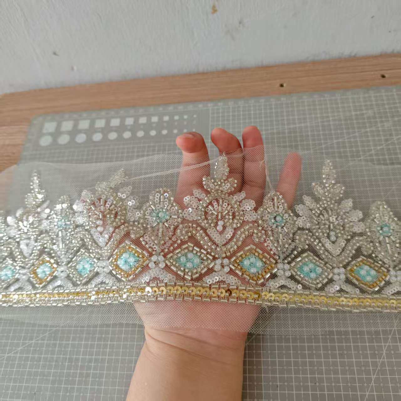 珠绣皇冠花边 米珠亮片珍珠辅料 新娘婚纱礼服秀禾 新品上市,淘宝优惠券,粉丝福利购,淘宝优惠卷