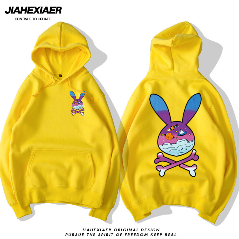 秋冬新款潮牌男生加绒连帽黑色卫衣 加赫夏尔卫衣