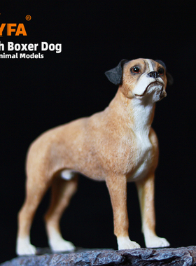 YFA拳师犬1/6仿真狗模型车载摆件