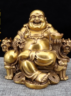 黄铜铸造保平安大肚弥勒佛铜佛像