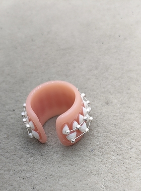 39满29元包邮  牙齿牙套戒指  白色牙齿