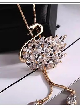 超长款天鹅项链时尚气质百搭