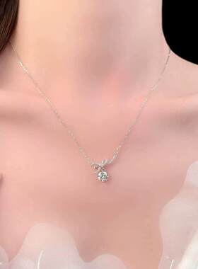 蝴蝶结莫桑钻项链女款高级感轻奢小众生日情人节520送女朋友礼物