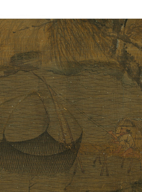 五代南唐赵幹江行初雪图卷写意人物画艺术微喷名画复制品手卷