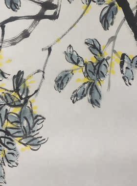 齐白石桂花双兔图名家真迹国画艺术微喷复制品古代名画临摹装饰画