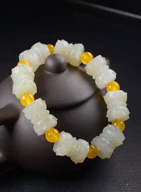 玉泽秀苑莲花莲花座青白玉